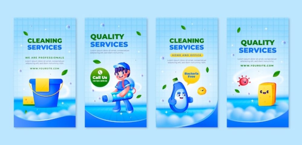 梯度清洁服务 在Instagram故事中打造视觉吸引力与客户信任